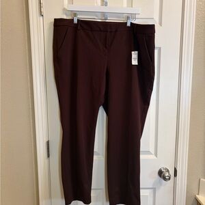 Women's Express Chocolate Brown Low Rise Columnist Ankle Pants 18R NWT